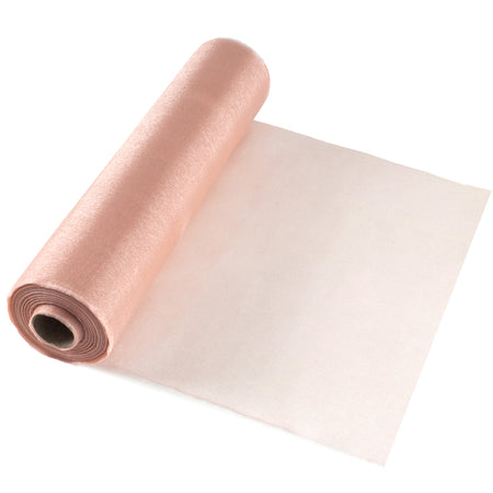 Rose Gold Sheer Organza on a Roll - 25m x 29cm