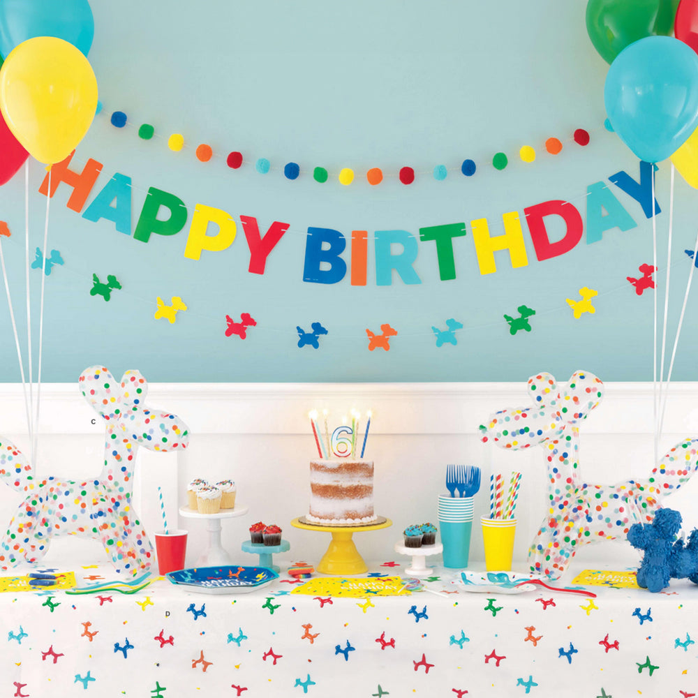 Rainbow Felt Pom Pom Garland - 2.13m