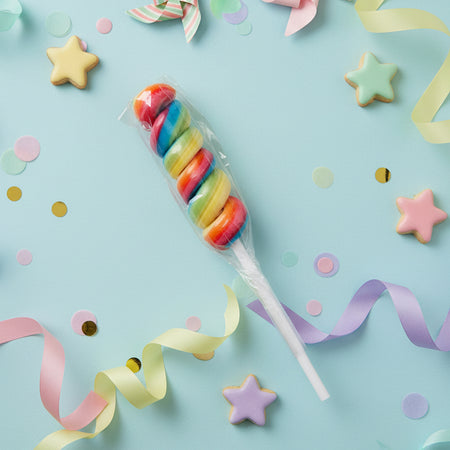 Spiral Rainbow Candy Lollipop - 10g - Each