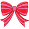 Large Red and Pink Stripe Bow Foil Balloon - 44