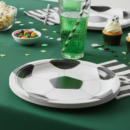 3-D Football Plates - 23cm - Pack of 8