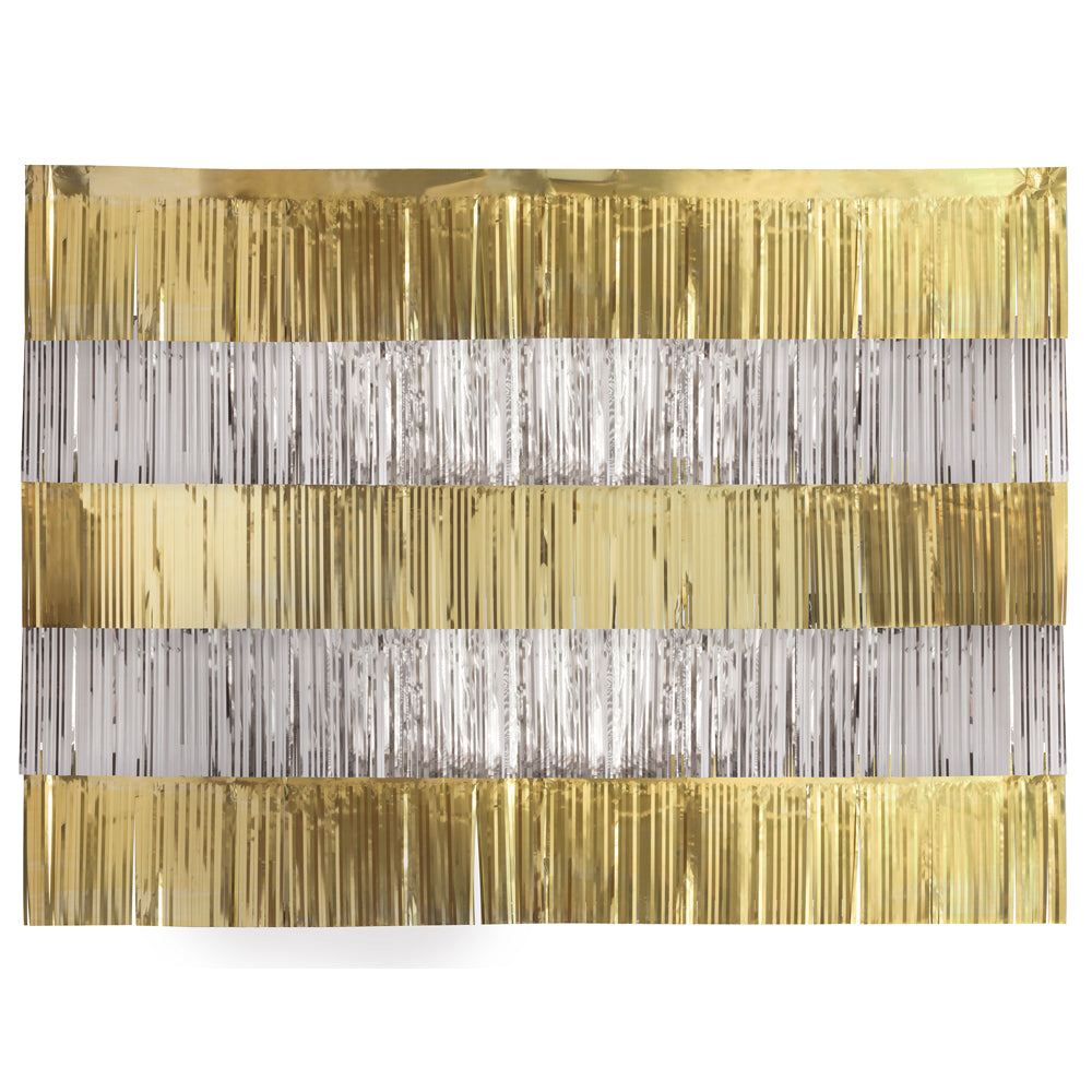 Gold and Silver Fringe Backdrop Kit