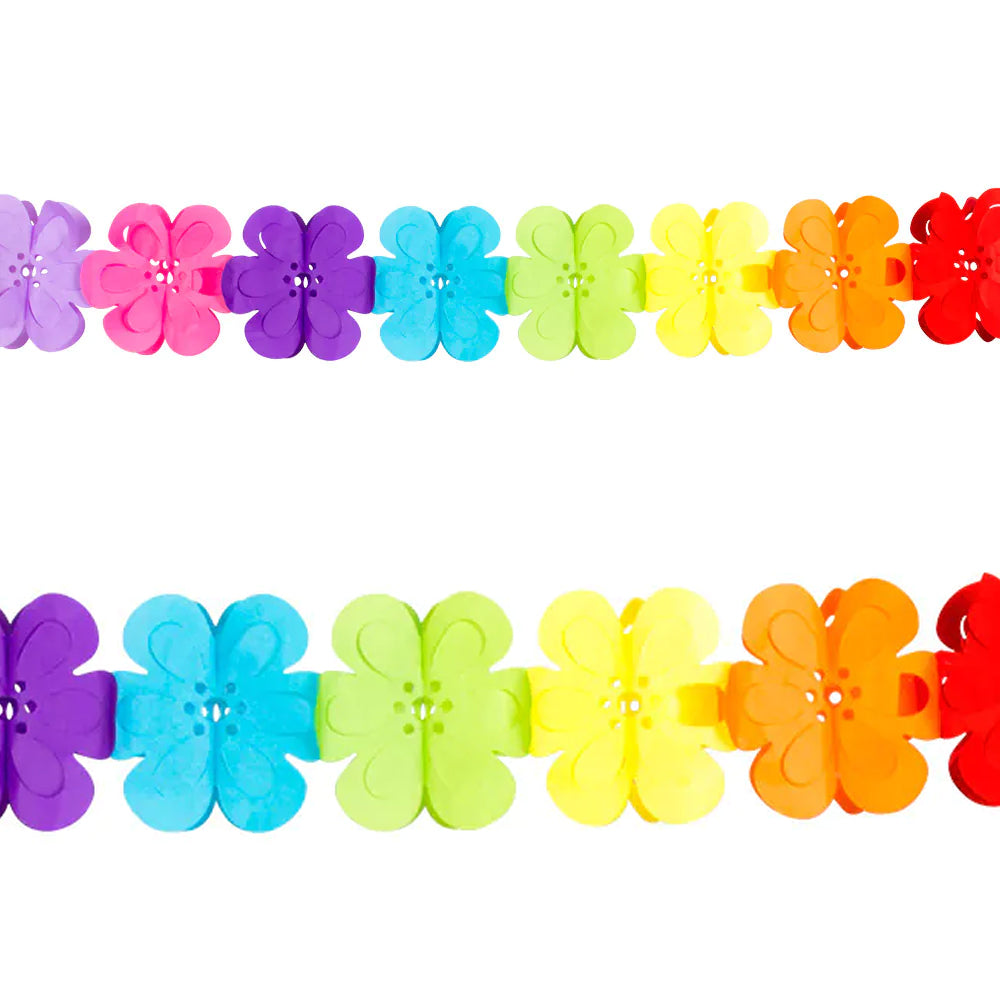 Flower Rainbow Multicolour Tissue Garland - 4m