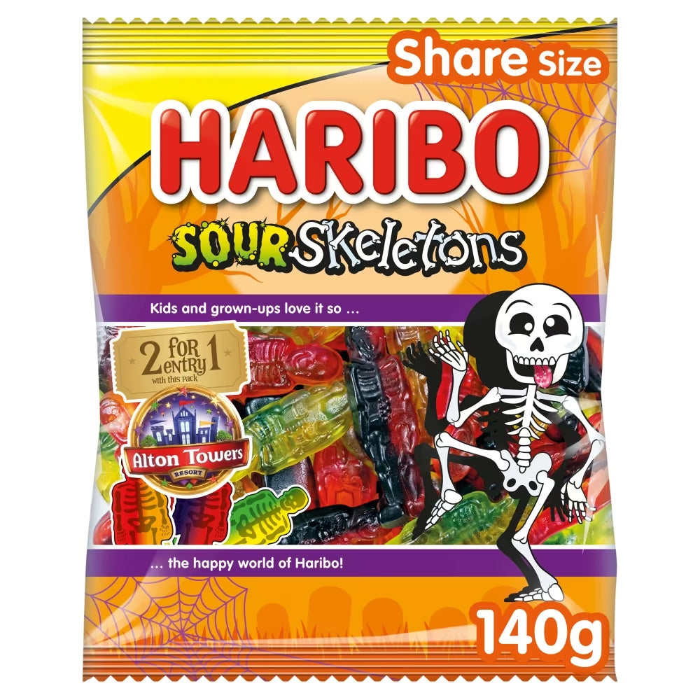 Haribo Sour Skeletons Sweet Bag - 140g