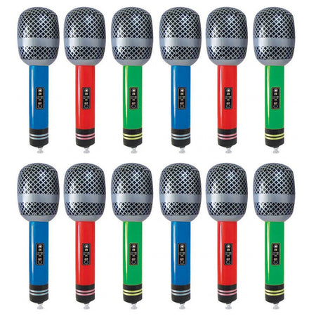 Inflatable Microphones - 25cm - Pack of 12