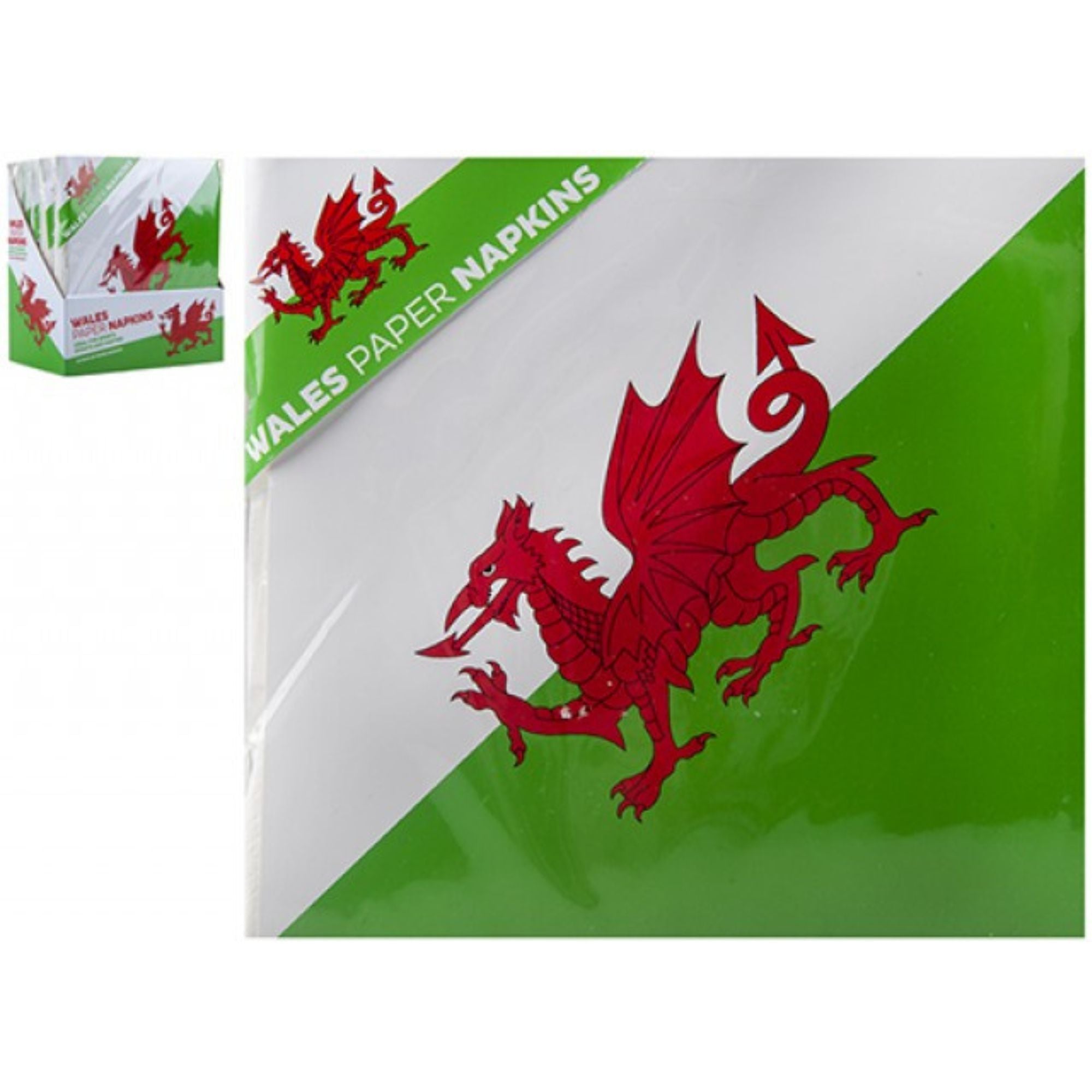 Welsh Flag Napkins - 33cm - Pack of 12