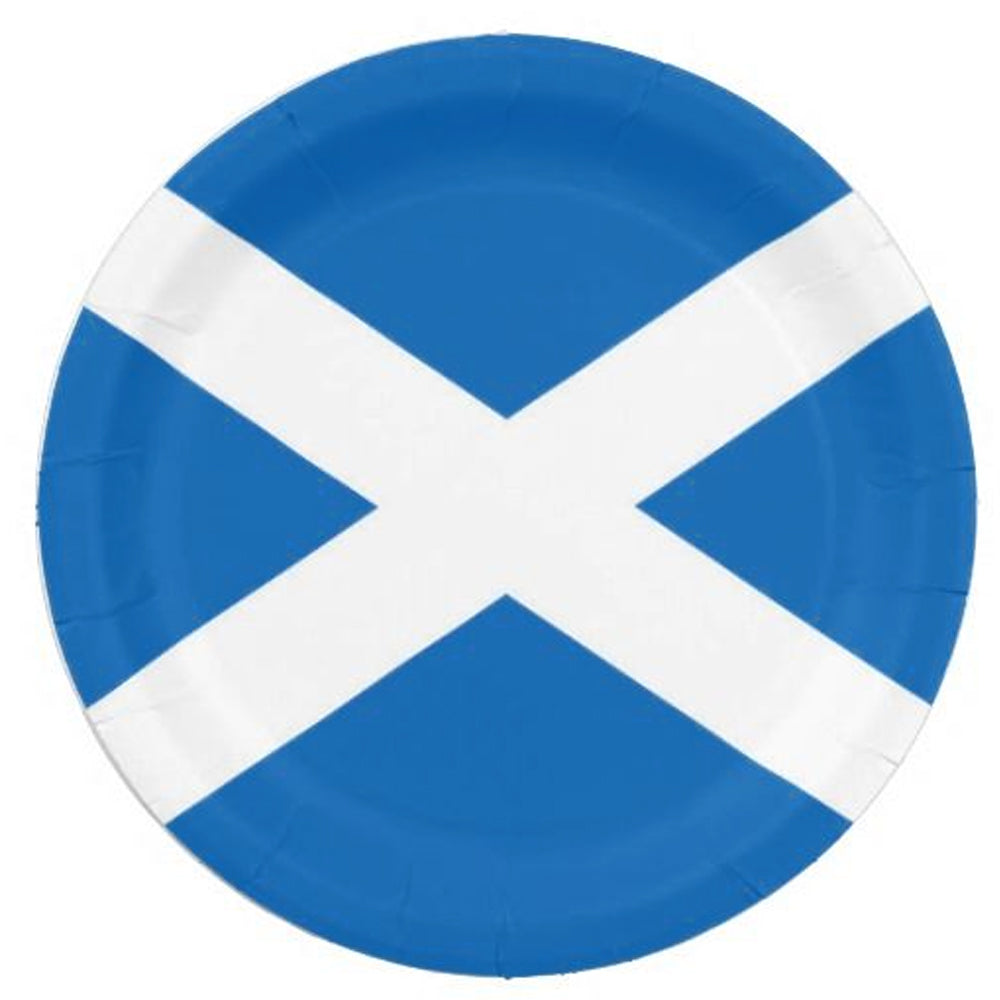 Scottish Flag Paper Plates - 22cm - Pack of 6