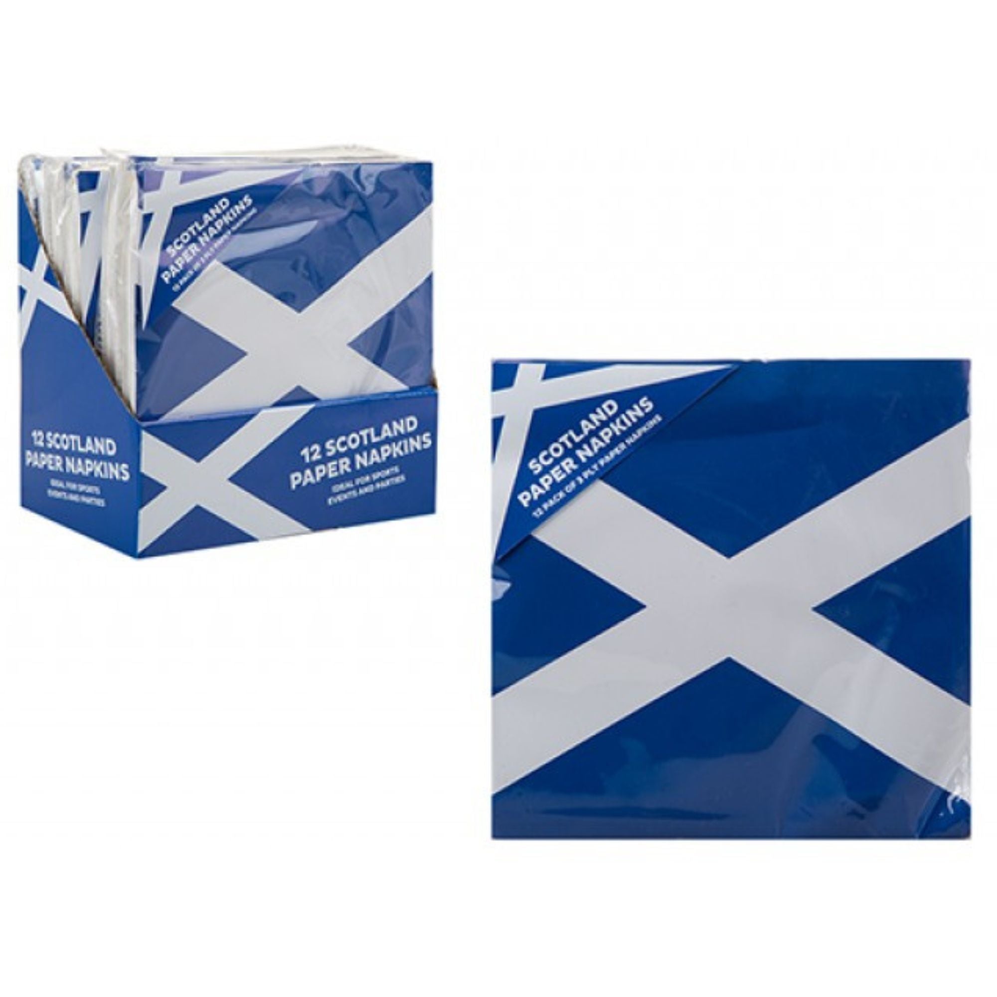 Scottish Flag Napkins - 33cm - Pack of 12