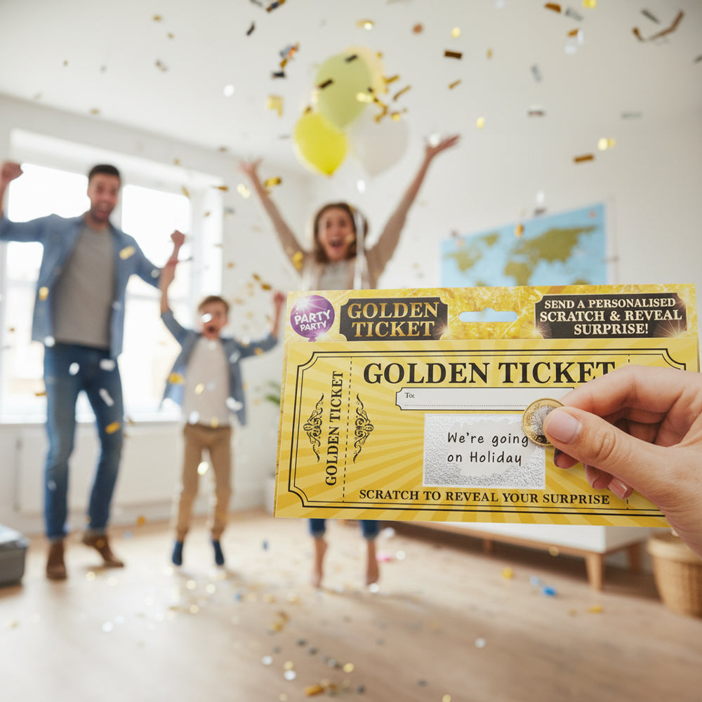 Golden Ticket DIY Scratch Card Wonka Theme | Party Packs