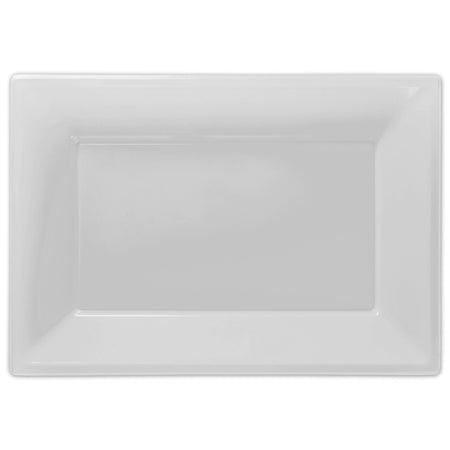 White Rectangle Shaped Serving Platters - 23cm x 32cm - Pack of 3