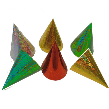 Prismatic Party Cone Hats - 16cm
