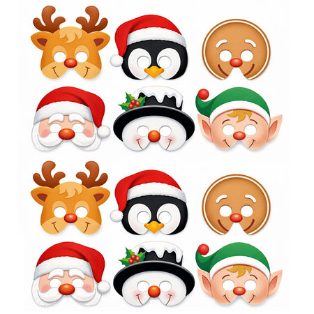 Christmas Card Masks - Pack of 12
