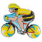 Yellow Cyclist Bike Foil Balloon - 34