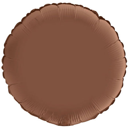 Chocolate Brown Round Satin Foil Balloon - 18
