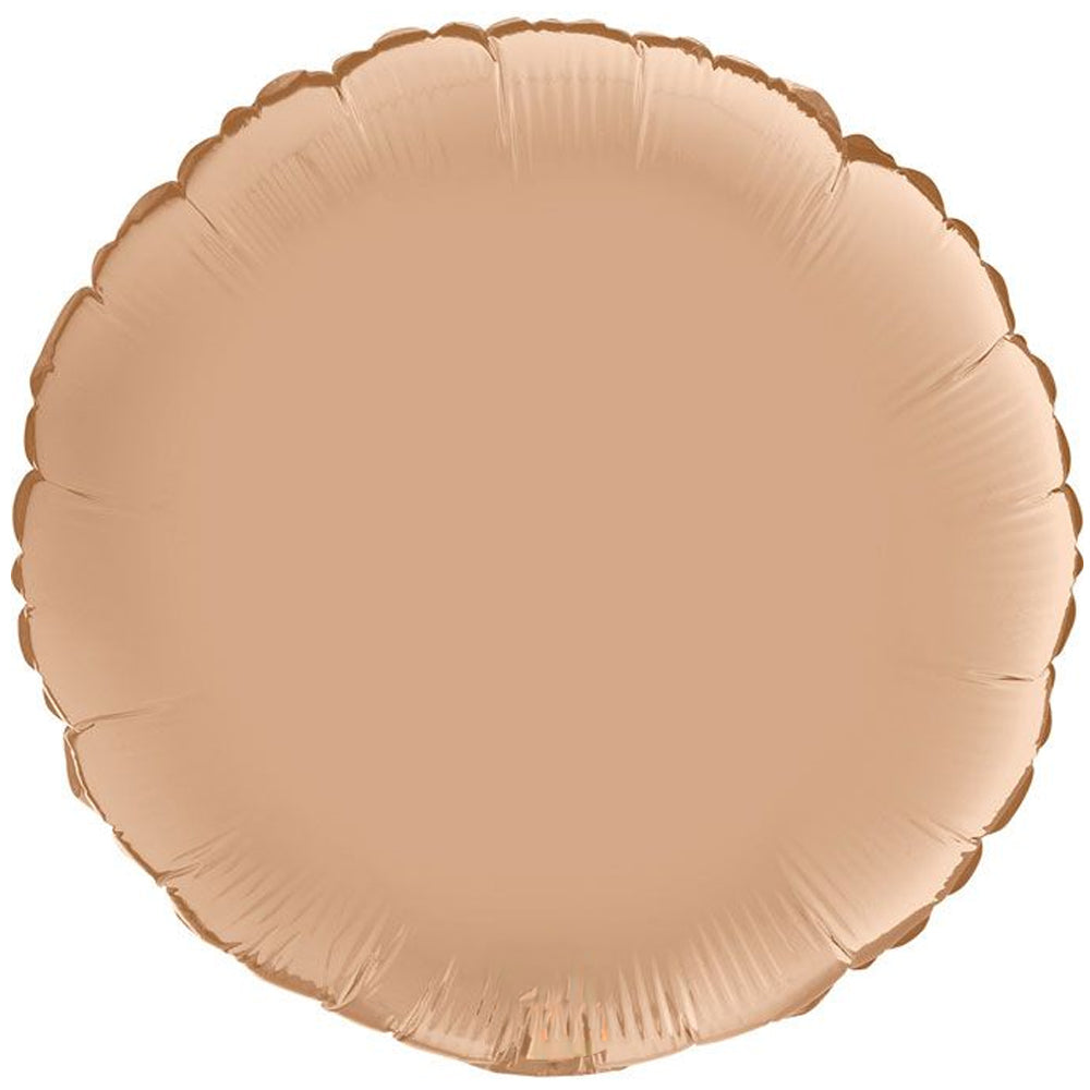 Nude Beige Round Satin Foil Balloon - 18"