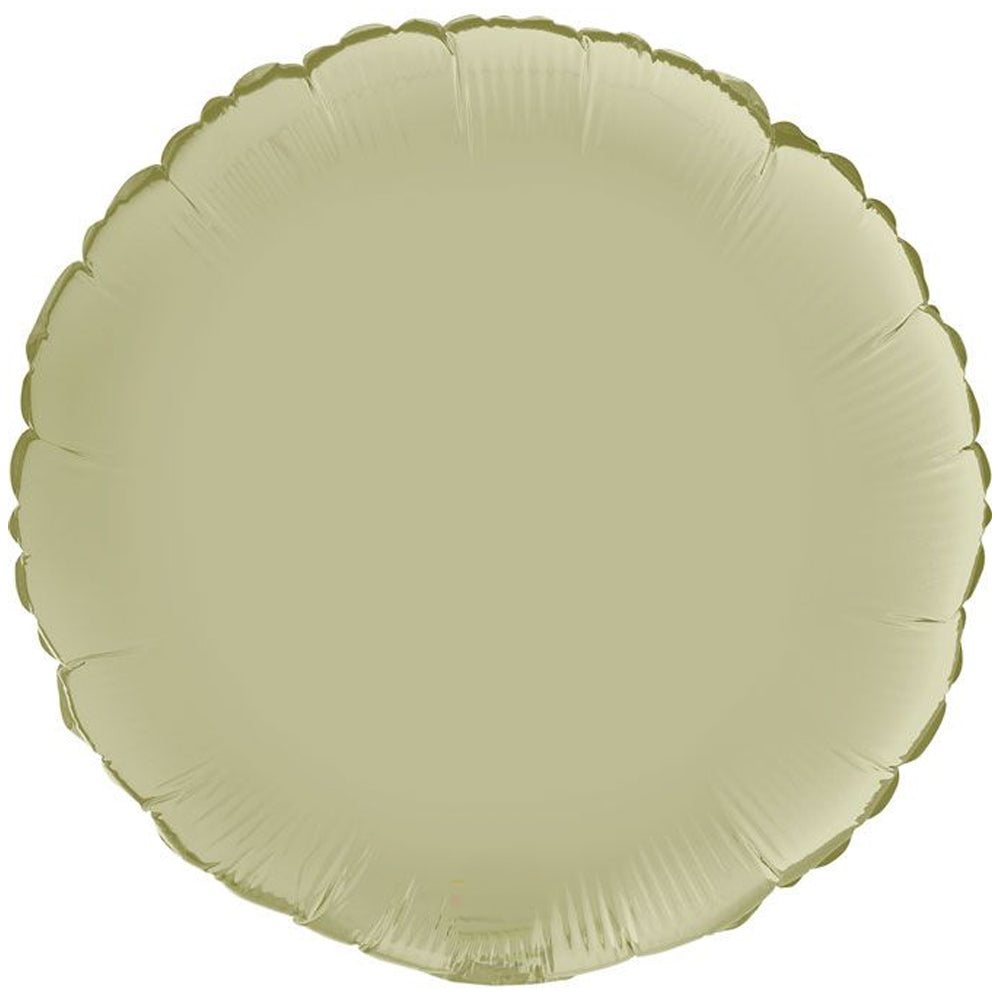 Olive/Sage Green Round Satin Foil Balloon - 18"