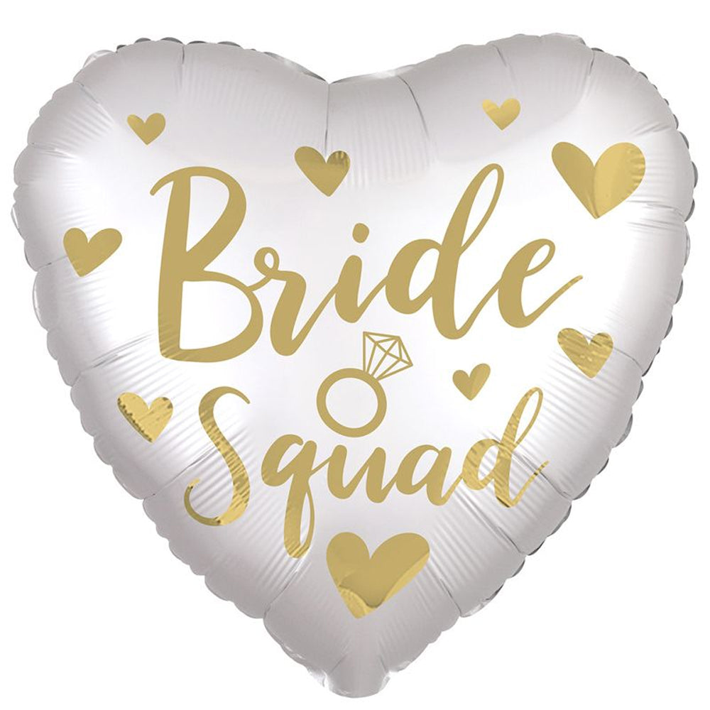 Bride Squad Heart Shaped Satin Foil Balloon - 18"