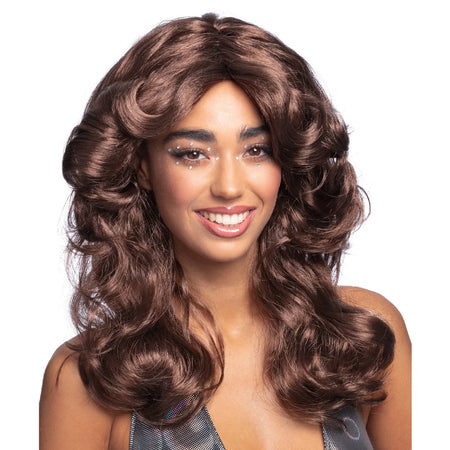 70's Layered Brown Flick Wig