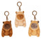 Plush Capybara Toy on Clip - 9cm - 3 Assorted Designs - Each