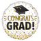 Congrats Grad White and Gold Foil Balloon - 18