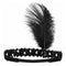 Black Charleston Flapper Sequin Feather Headband