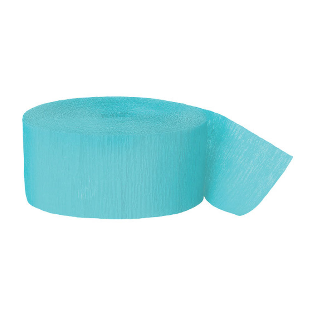 Turquoise Crepe Paper Streamer - 25m