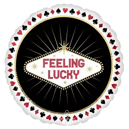 Casino Feeling Lucky Foil Balloon - 18