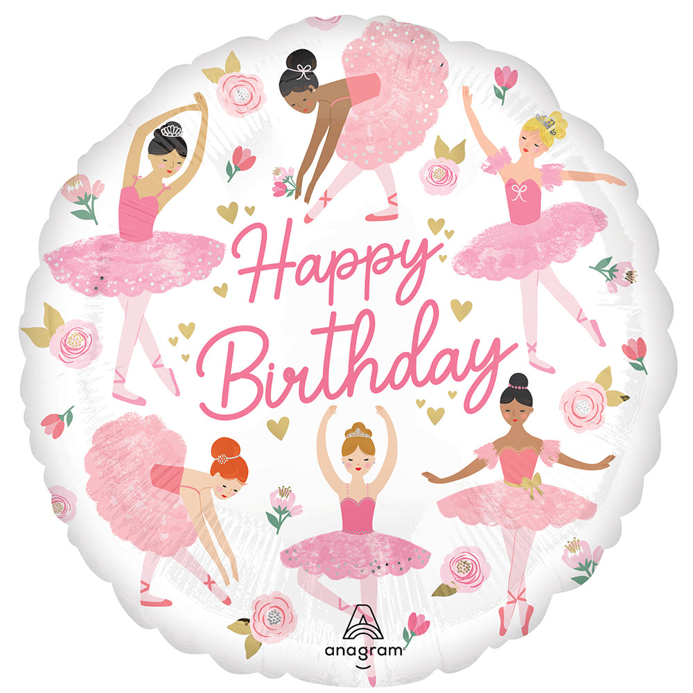 Ballerina Happy Birthday Foil Balloon - 18"