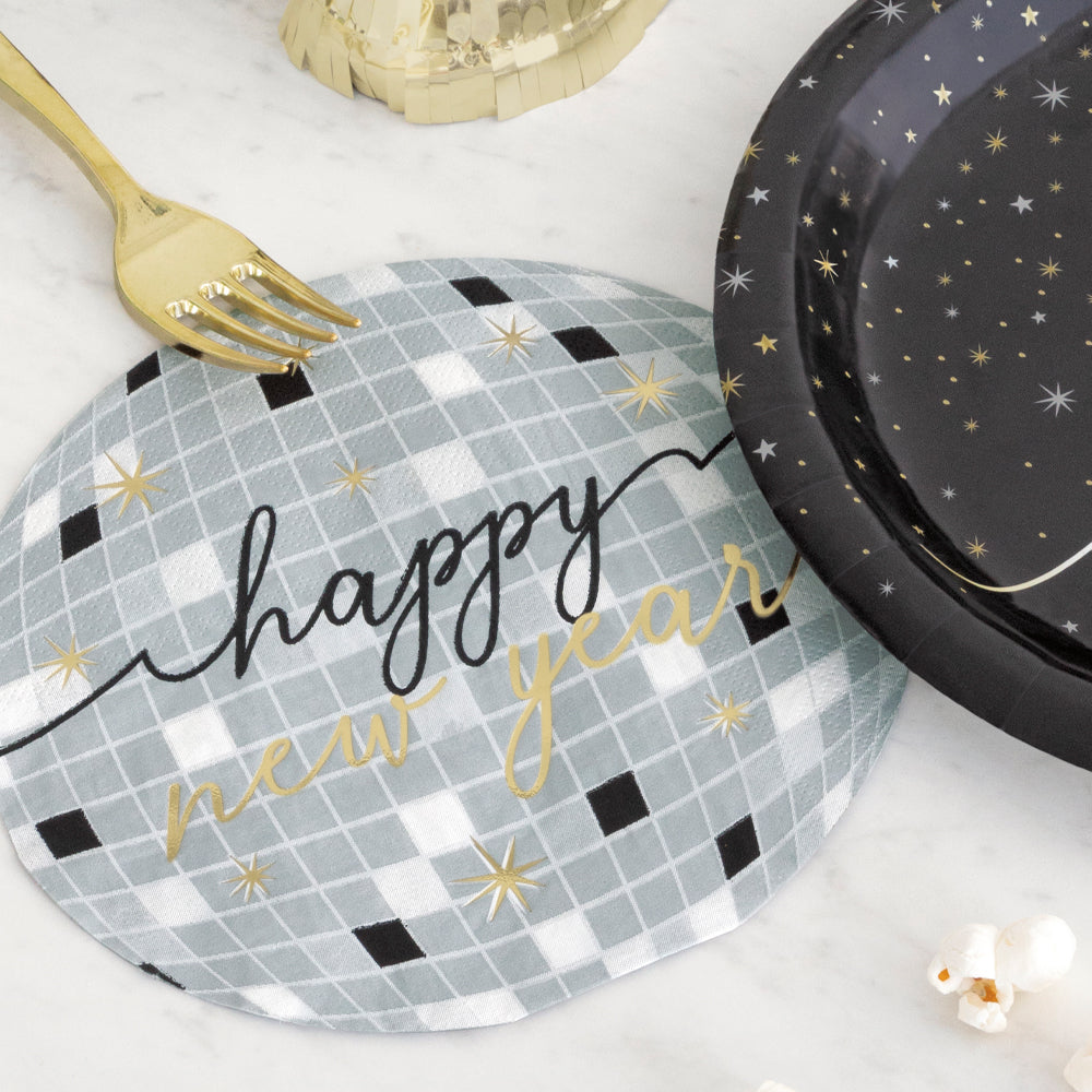Disco Ball Happy New Year Paper Napkins - Pack of 16