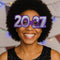 2027 Glittered Card Glasses - 5 Assorted Colours - Each