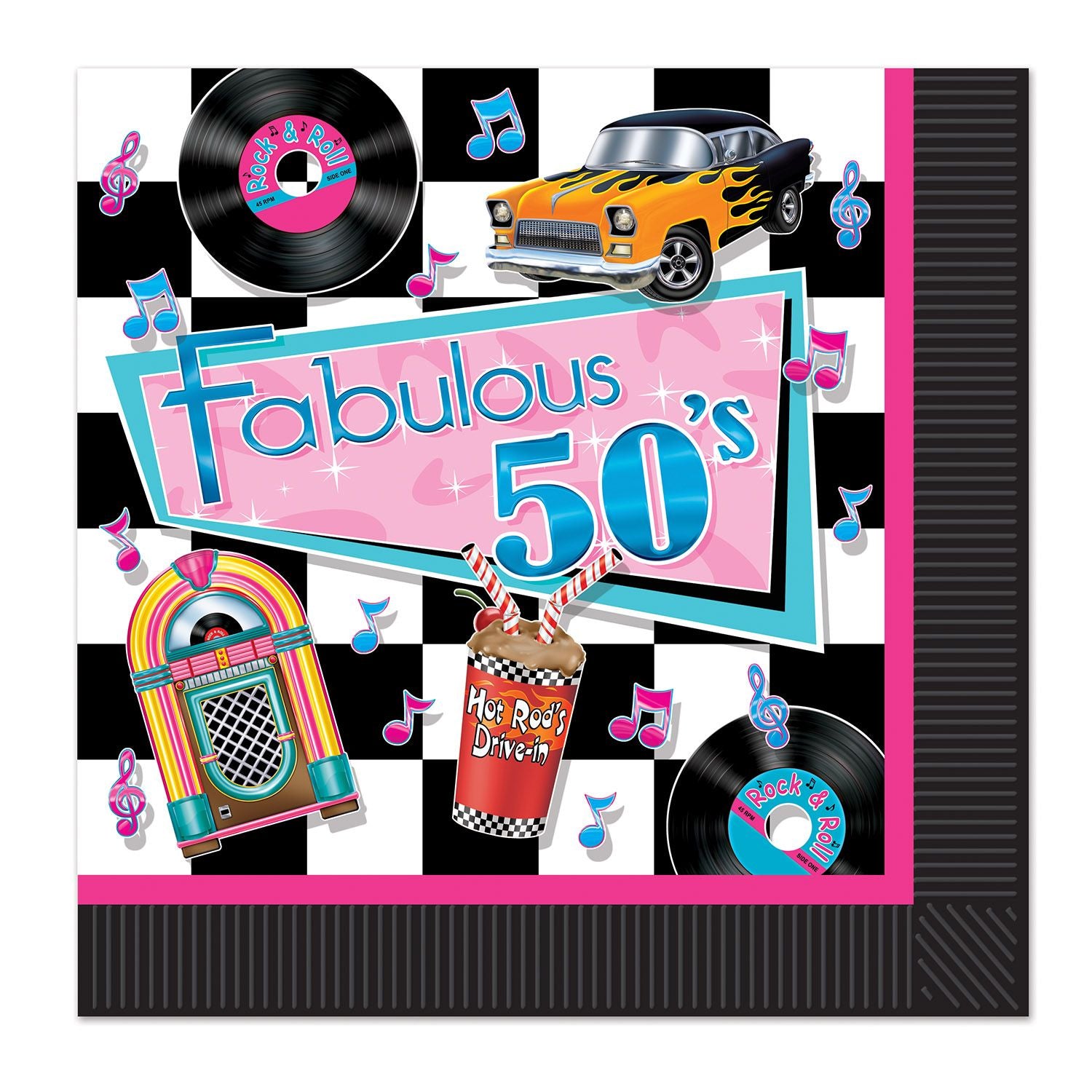 Fabulous 50's Luncheon Napkins - Pack of 16