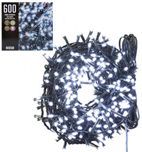 600 Cool White LED Fairy Lights - Indoor and Outdoor Use - Mains Operated