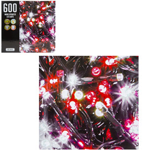600 Red and White LED Fairy Lights - Indoor and Outdoor Use - Mains Operated