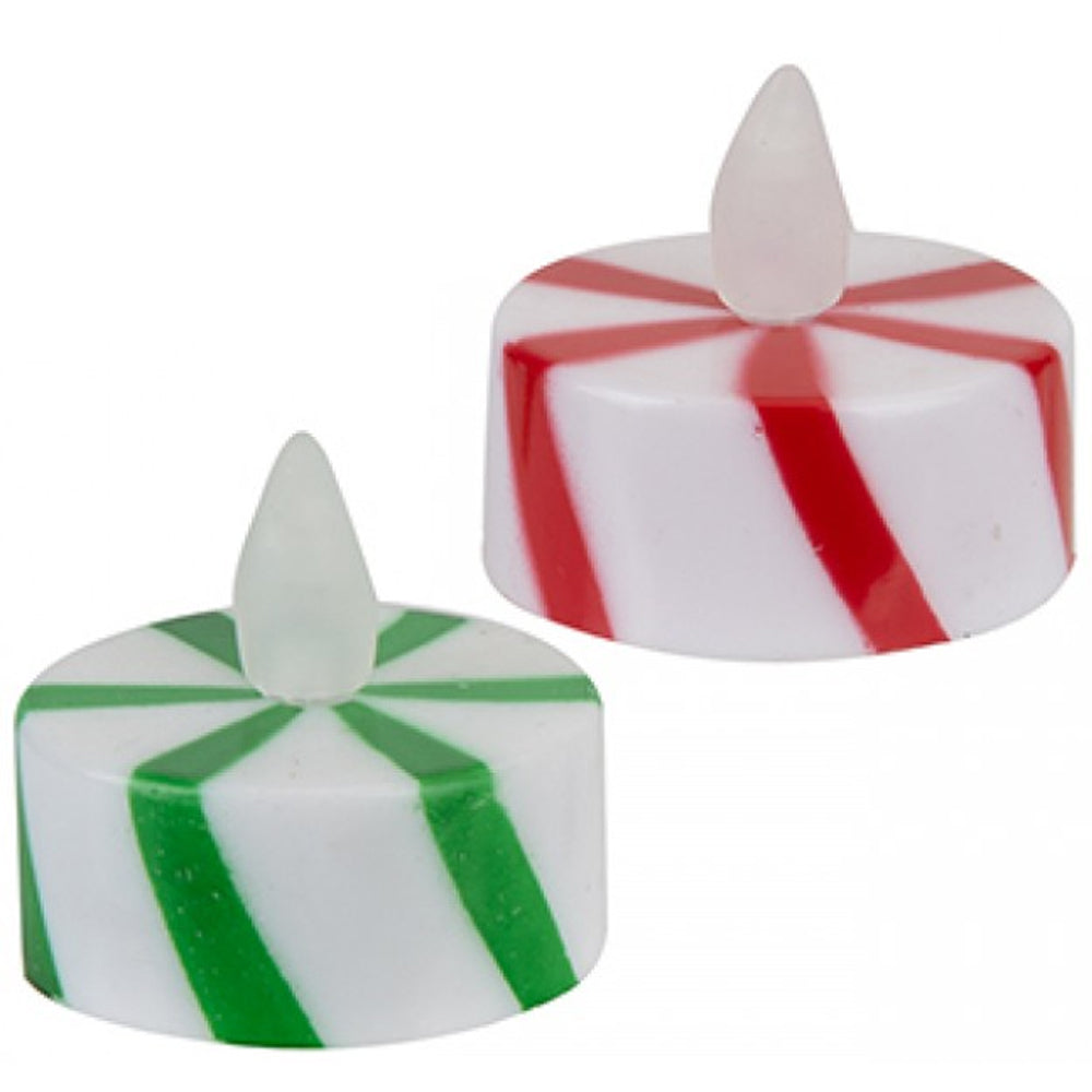 Christmas Candy Stripe Tea Light Candles - 2 Colours - Each