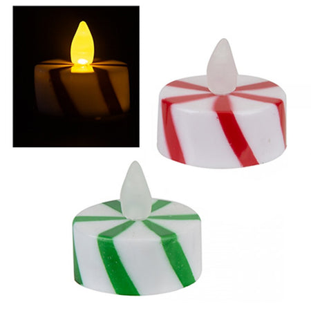 Christmas Candy Stripe Tea Light Candles - 2 Colours - Each