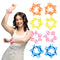 Hawaiian Flower Wristbands Bracelets - 4 Assorted Colours - Set of 2