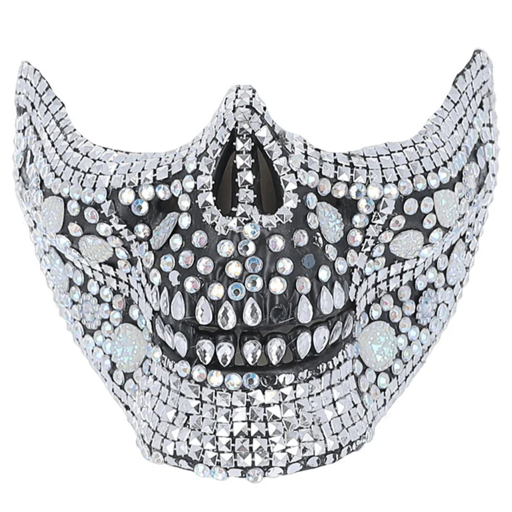 Deluxe Crystal Skull Half Face Mask