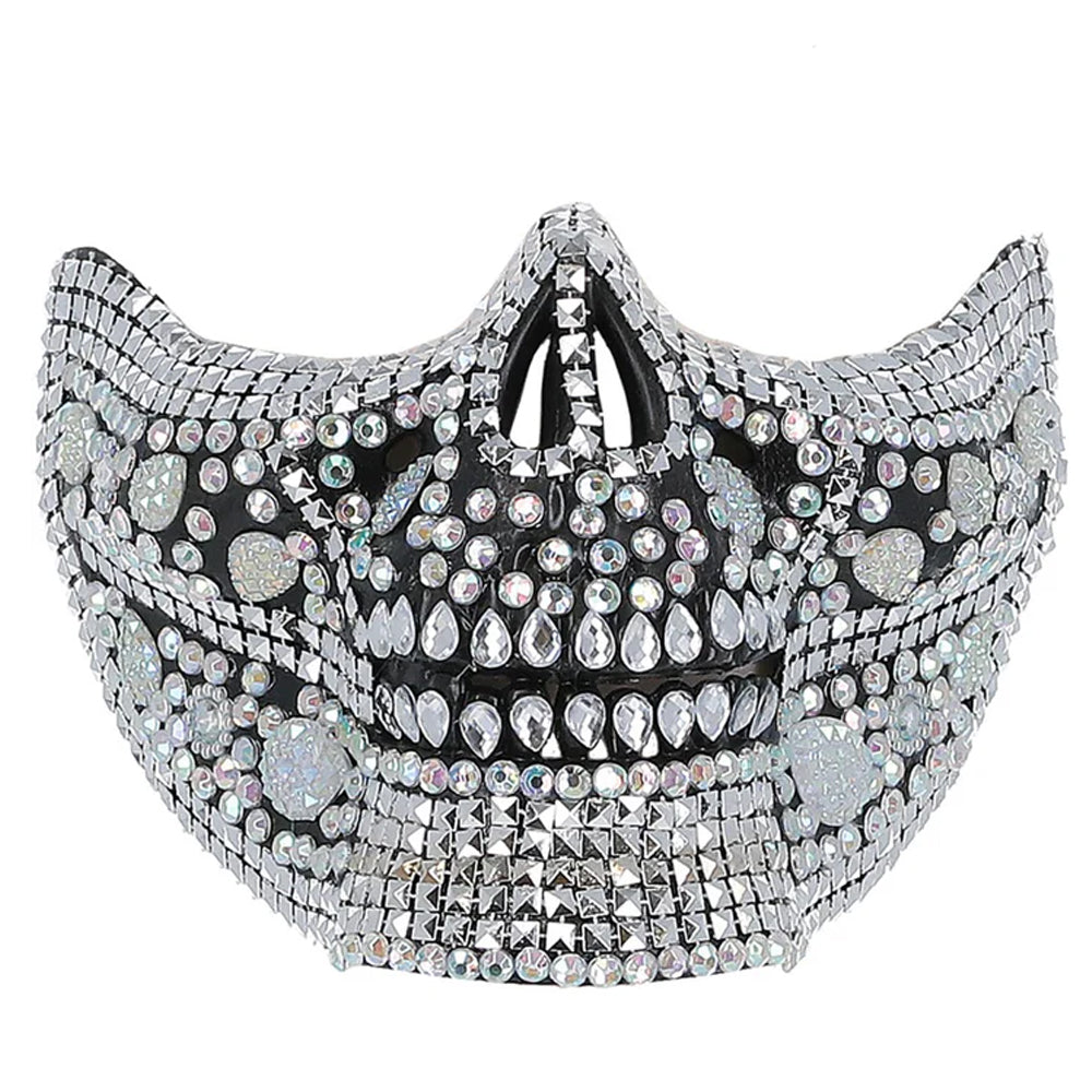 Deluxe Crystal Skull Half Face Mask