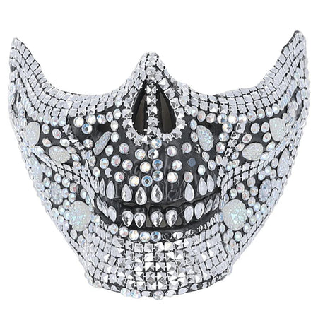 Deluxe Crystal Skull Half Face Mask