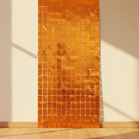 Orange Metallic Square Party Backdrop - 97cm x 1.98m