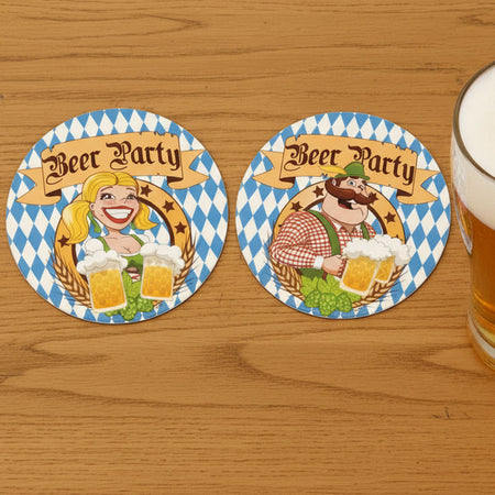 Oktoberfest Beer Party Beer Mat Coasters - Pack of 10