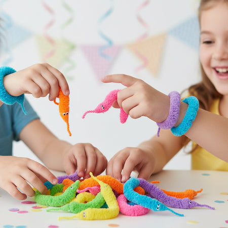 Magic Twisty Fluffy Worms - Assorted Colours - 22cm - Each