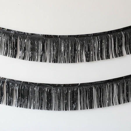 Black Metallic Fringed Garland - 3m