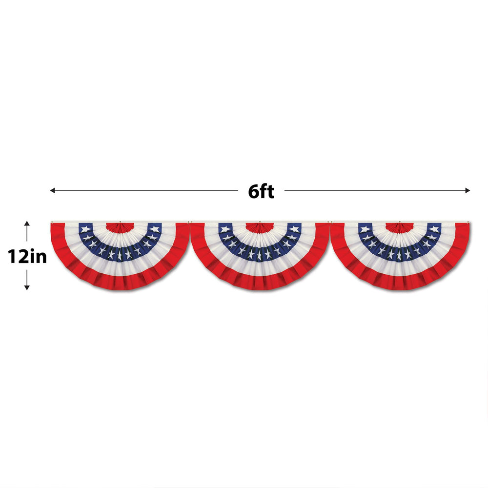 American USA Flag Paper Fan Garland Decoration - 1.8m