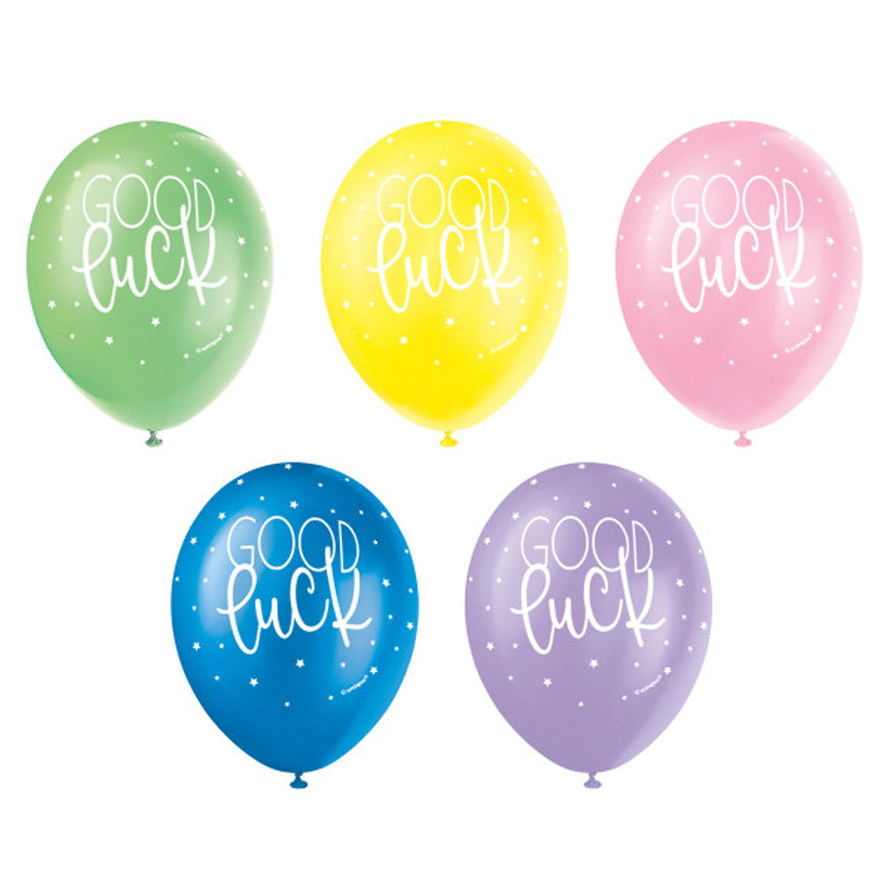 Good Luck Latex Balloons - Assorted Colours - 11" - Pack of 5
