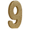 Gold Glitter Number 9 Table Decoration - 20cm