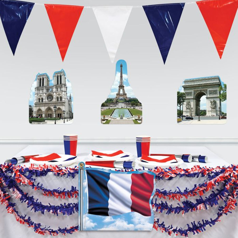 French Landmark Card Cutout Decorations - Pack of 4