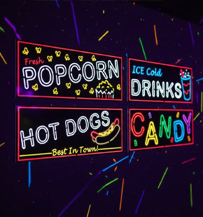 Neon Food Sign Cutouts - 53cm - Pack of 4