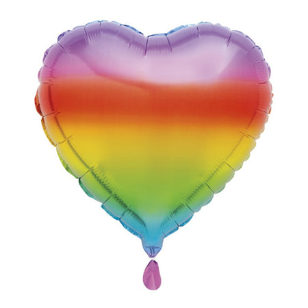 Rainbow Heart Foil Balloon - 18