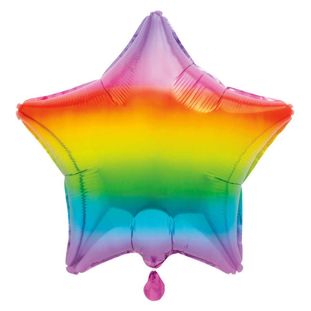 Rainbow Star Foil Balloon - 18"